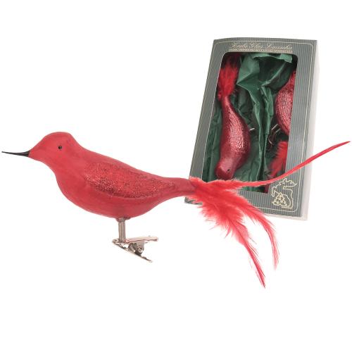 Amsel, Eislack Rot, unversilbert, 10cm