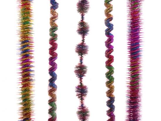 Girlanden Spiral Multicolor sortiert 2m lang (125 Stck/Display)